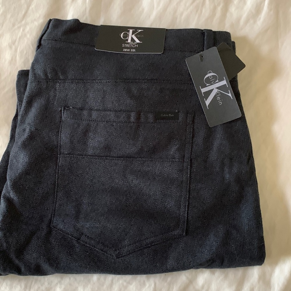 NWT Calvin Klein stretch blk/dark gray 38x32